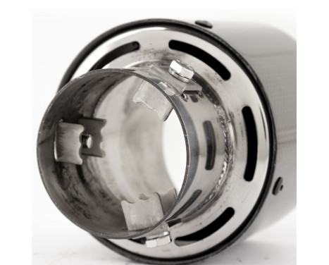 Simoni Racing Exhaust Tip Round / Oblique Glossy-Carbon + Stainless steel - 89xL155mm - Assembly 63mm, Image 7