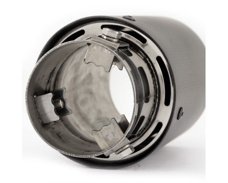 Simoni Racing Exhaust Tip Round/Slanted Matt-Carbon+Stainless Steel - 89xL155mm - Mounting 63mm, Image 8