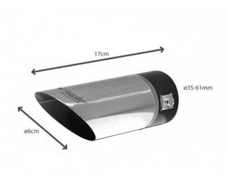 Simoni Racing Exhaust Tip Round/Slanted Stainless Steel - Diameter 60mm - Length 175mm - Mounting 35-60 mm, Image 2