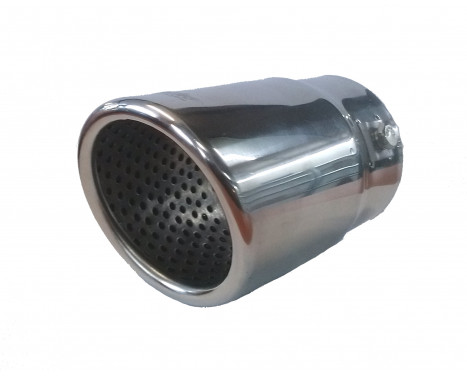 Simoni Racing Exhaust Tip Round/Slanted Stainless Steel - Diameter 76mm - Length 128mm - Mounting 68mm