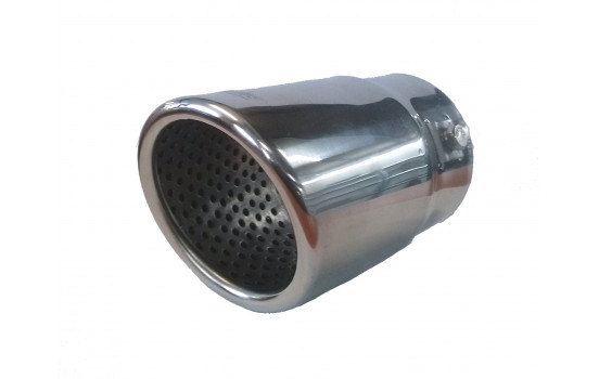 Simoni Racing Exhaust Tip Round/Slanted Stainless Steel - Diameter 76mm - Length 128mm - Mounting 68mm