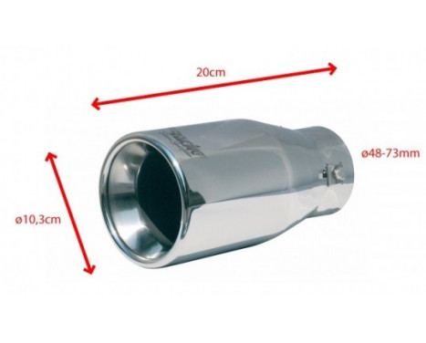 Simoni Racing Exhaust Tip Round Stainless Steel - Diameter 100 - Length 200mm - Mounting 48 - 73 mm, Image 2