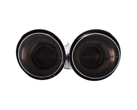 Simoni Racing Exhaust Trim Double Left Round/Slanted Stainless Steel & Carbon - 102xL215-230mm, Image 3