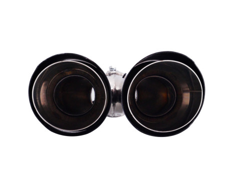 Simoni Racing Exhaust Trim Double Left Round/Slanted Stainless Steel & Carbon - 92xL215-230mm, Image 3