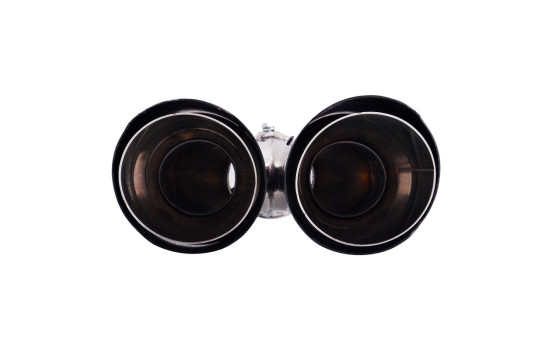 Simoni Racing Exhaust Trim Double Left Round/Slanted Stainless Steel & Carbon - 92xL215-230mm, Image 3