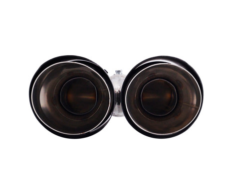 Simoni Racing Exhaust Trim Double Right Round/Slanted Stainless Steel & Carbon - 102xL215-230mm, Image 3