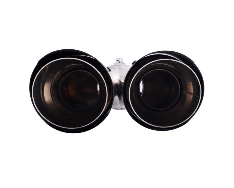 Simoni Racing Exhaust Trim Double Right Round/Slanted Stainless Steel & Carbon - 92xL215-230mm, Image 3