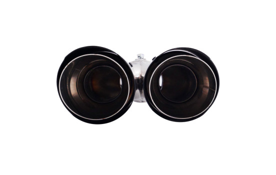 Simoni Racing Exhaust Trim Double Right Round/Slanted Stainless Steel & Carbon - 92xL215-230mm, Image 3