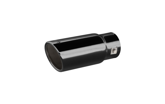 Simoni Racing Exhaust trim Round / Angled Stainless Steel Black - Ø76xL180mm - Mounting -> 64mm