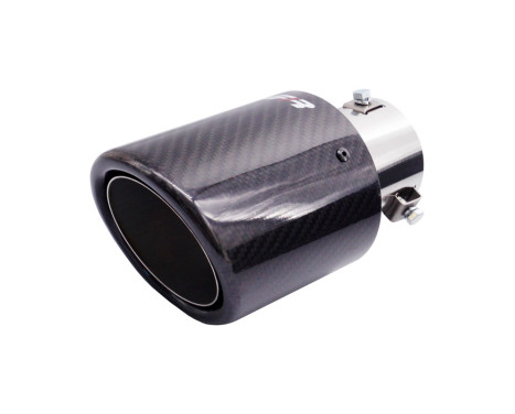 Simoni Racing Exhaust Trim Round/Slanted Glossy-Carbon - 102xL180mm - Mounting 38-63mm