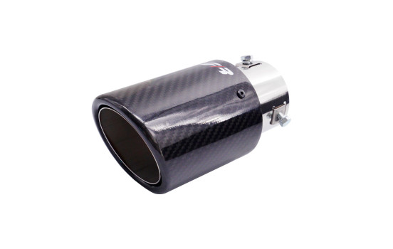 Simoni Racing Exhaust Trim Round/Slanted Glossy-Carbon - 89xL170mm - Mounting 38-63mm