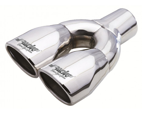 Tail Pipe Dual Oval / Oblique SS - 86x63xL235mm - Inlet Dia. 34-57 mm Simoni Racing