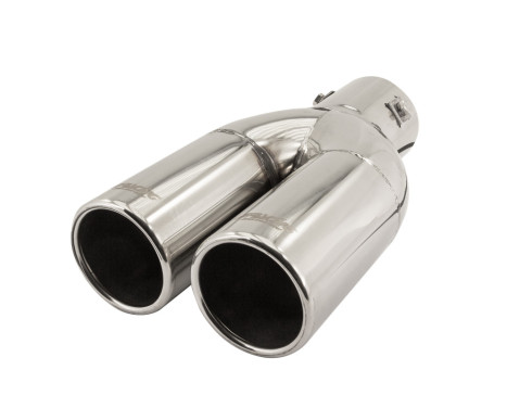 Tail Pipe Dual/Twin Round Stainless Diameter 63mm - 9 inches / Inlet Dia. 60mm Simoni Racing, Image 2