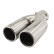 Tail Pipe Dual/Twin Round Stainless Diameter 63mm - 9 inches / Inlet Dia. 60mm Simoni Racing, Thumbnail 2