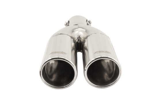 Tail Pipe Dual/Twin Round Stainless Diameter 63mm - 9 inches / Inlet Dia. 60mm Simoni Racing, Image 3