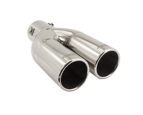 Tail Pipe Dual/Twin Round Stainless Diameter 63mm - 9 inches / Inlet Dia. 60mm Simoni Racing, Image 4