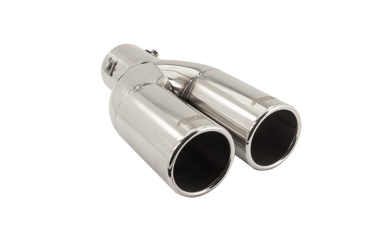 Tail Pipe Dual/Twin Round Stainless Diameter 63mm - 9 inches / Inlet Dia. 60mm Simoni Racing, Image 4