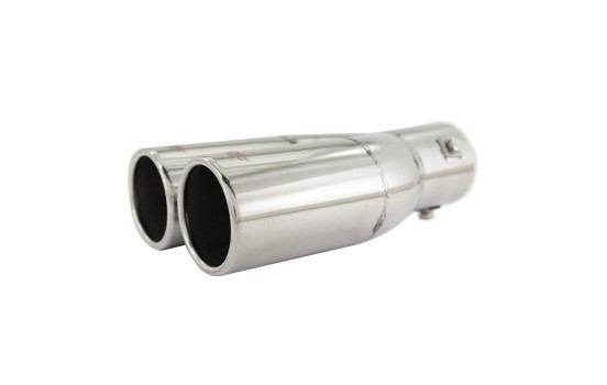 Tail Pipe Dual/Twin Round Stainless Diameter 63mm - 9 inches / Inlet Dia. 60mm Simoni Racing, Image 8