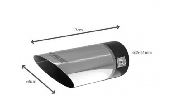 Tail Pipe Round / Skewed Stainless - Diameter 60mm 7 inches / Inlet Dia. 35-60 mm Simoni Racing, Image 2