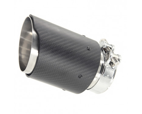 Tail Pipe Stainless / Carbon 'AK-Look' - 89mm - 5 inches / Inlet Dia. 63mm