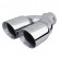 Twin/Dual Exhaust finisher Round Ø2x76mm - 10 inches / Inlet Dia. 34-60mm - Stainless Simoni Racing