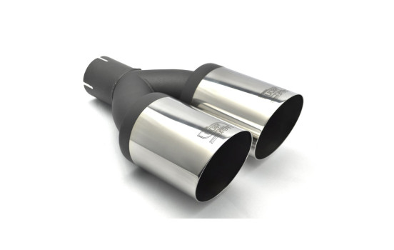Twin Exhaust Trim Round Ø90mm - 11 inches / Inlet Dia. 50mm - Stainless Ulter Sport