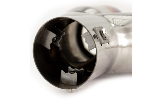 Twin Tail Pipe Burnt End Round Stainless / Titanium Ø76mm - 9 inches / Inlet Dia. - 37-58mm Simoni Racing, Image 8