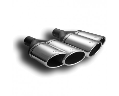 Twin Tail Pipe Left Dual Oval - Diameter 160x65mm - 8 inches / Inlet Dia. 50mm Ulter Sport