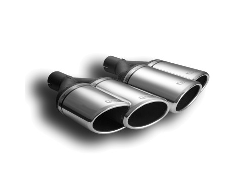 Twin Tail Pipe Left Dual Oval - Diameter 160x65mm - 8 inches / Inlet Dia. 50mm Ulter Sport, Image 2