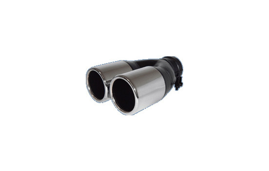 Uitlaatsierstuk Staal / Chroom - 2x round 75mm - length 220mm - -> 60mm connection, Image 2