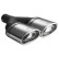 Ulter Sport Exhaust Tip - Dual Oval 120x80mm Angled - Length 250mm - Mounting ->50mm - Stainless Steel