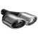 Ulter Sport Exhaust Tip - Dual Oval 120x80mm Angled - Length 250mm - Mounting ->50mm - Stainless Steel, Thumbnail 2