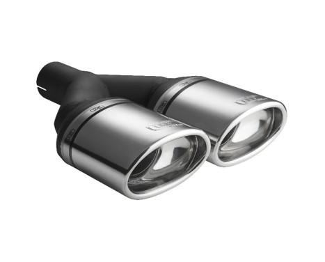 Ulter Sport Exhaust Tip - Dual Oval 120x80mm Angled - Length 250mm - Mounting ->50mm - Stainless Steel, Image 2