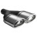 Ulter Sport Exhaust Tip - Dual Oval 120x80mm Angled - Length 250mm - Mounting ->50mm - Stainless Steel, Thumbnail 2