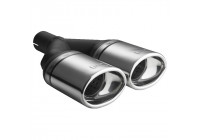 Ulter Sport Exhaust Tip - Dual Oval 120x80mm - Length 250mm - Mounting ->50mm - Stainless Steel