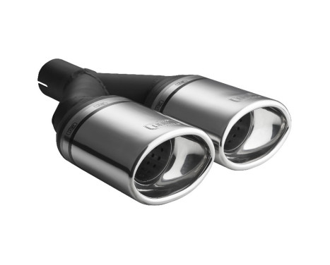 Ulter Sport Exhaust Tip - Dual Oval 120x80mm - Length 250mm - Mounting ->50mm - Stainless Steel, Image 2