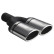 Ulter Sport Exhaust Tip - Dual Oval 95x65mm Angled - Length 200mm - Mounting ->50mm - Inox
