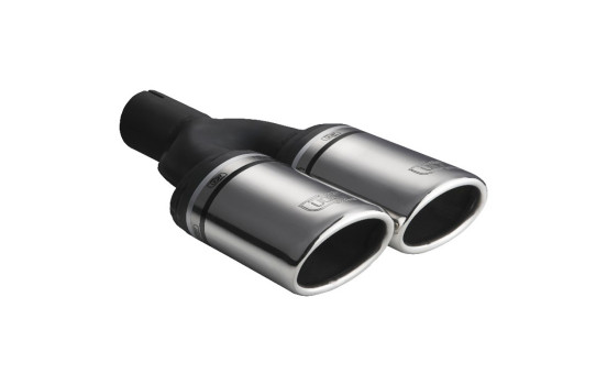 Ulter Sport Exhaust Tip - Dual Oval 95x65mm Angled - Length 200mm - Mounting ->50mm - Inox