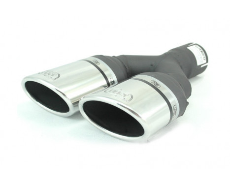 Ulter Sport Exhaust Tip - Dual Oval 95x65mm Angled Type II - Length 200mm - Mounting 50mm - Stainless Steel