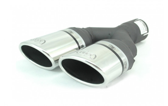 Ulter Sport Exhaust Tip - Dual Oval 95x65mm Angled Type II - Length 200mm - Mounting 50mm - Stainless Steel