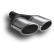 Ulter Sport Exhaust Tip - Dual Oval 95x65mm Angled Type II - Length 200mm - Mounting 50mm - Stainless Steel, Thumbnail 2