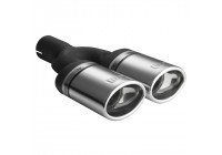 Ulter Sport Exhaust Tip - Dual Oval 95x65mm - Length 160mm - Mounting ->50mm - Stainless Steel
