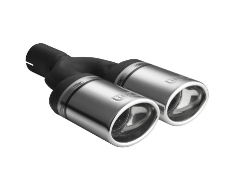 Ulter Sport Exhaust Tip - Dual Oval 95x65mm - Length 160mm - Mounting ->50mm - Stainless Steel, Image 2