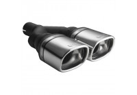 Ulter Sport Exhaust Tip - Dual Rectangle 100x75mm Angled - Length 270mm - Mounting ->50mm - Stainless Steel