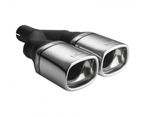Ulter Sport Exhaust Tip - Dual Rectangle 100x75mm - Length 270mm - Mounting ->50mm - Stainless Steel