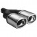 Ulter Sport Exhaust Tip - Dual Rectangle 100x75mm - Length 270mm - Mounting ->50mm - Stainless Steel