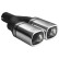 Ulter Sport Exhaust Tip - Dual Rectangle 80x65mm - Length 200mm - Mounting ->50mm - Stainless Steel, Thumbnail 2