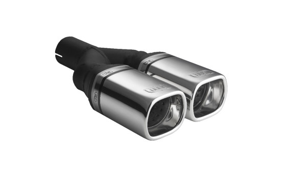 Ulter Sport Exhaust Tip - Dual Rectangle 80x65mm - Length 200mm - Mounting ->50mm - Stainless Steel, Image 2