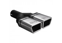 Ulter Sport Exhaust Tip - Dual Rectangle 86x54mm - Length 200mm - Mounting ->50mm - Stainless Steel