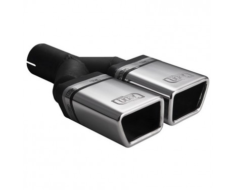 Ulter Sport Exhaust Tip - Dual Rectangle 86x54mm - Length 200mm - Mounting ->50mm - Stainless Steel